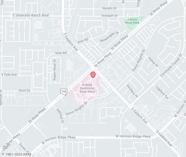 Location Map: St. Rose Dominican Hospital, Siena Campus Henderson, NV 89052